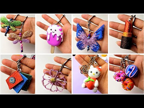 8 AMAZING DIY KEYCHAINS - Easy Crafts for Girls - How To Make Cute Key chains - Viral Tiktok Crafts