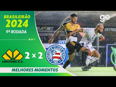Gols e lances de Criciúma x Bahia