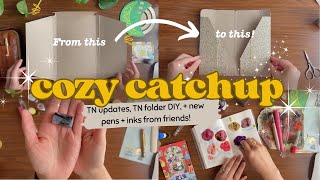 ✨📖☕️ Traveler’s notebook updates | DIY TN folder insert, ink swatches, new pens from friends 🖋️