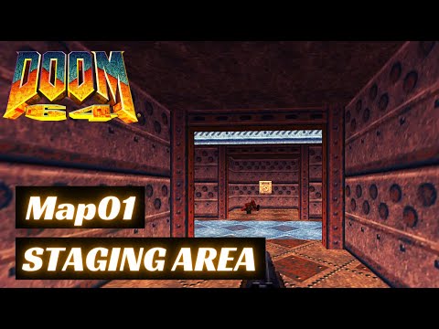 Doom 64 (100%) Walkthrough (Map01: Staging Area)