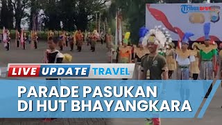 Perayaan Tari Kolosal Pesta Demokrasi Warnai HUT ke-77 Bhayangkara di Kantor Gubernur Sulsel