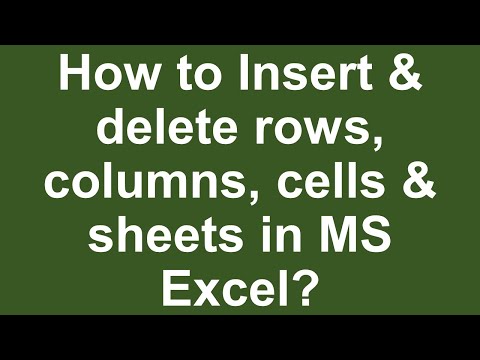 How to Insert delete rows columns cells sheets in MS Excel Urdu Hindi