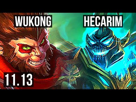 WUKONG vs HECARIM (JUNGLE) | 3/0/6, 1400+ games | KR Master | v11.13