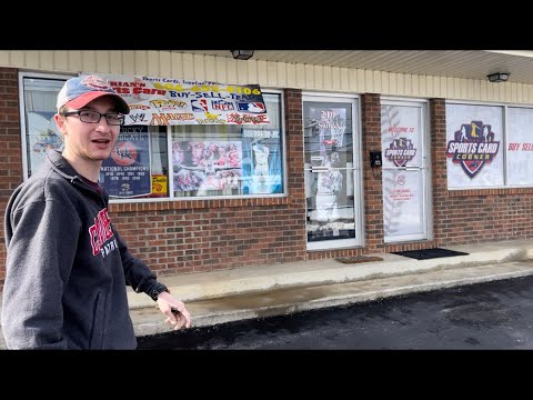 SNOW DAY/CARD SHOP VLOG! TOP PROSPECT AUTO IN RANDOM PACK OPENING!