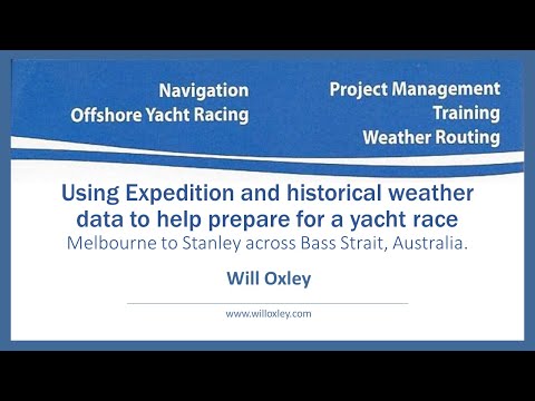 GRATUITO. Expedição: introdução de rotas usando dados históricos GRIB: exemplo Melbourne-Stanley