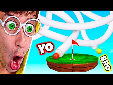 HOYO TROLL vs HERMANO 😂⛳! (imposible) - GOLF IT #6 TEKENDO
