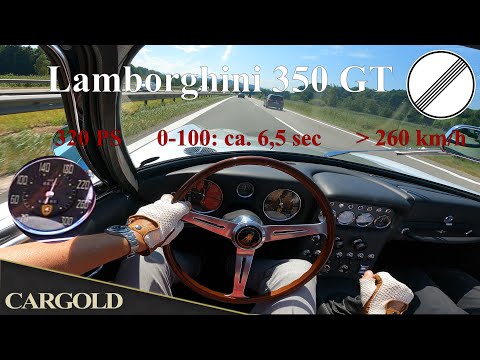 Thumbnail for Lamborghini 350 GT, Autobahn High Speed Drive and Pure V12 Sound, Acceleration by Lamborghini 350 GT