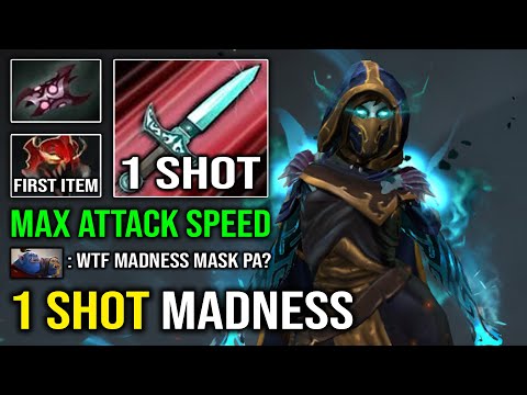 WTF 1st Item Madness Mask PA Instant Delete Anything with Brutal Crit Rate Phantom Assassin Dota 2