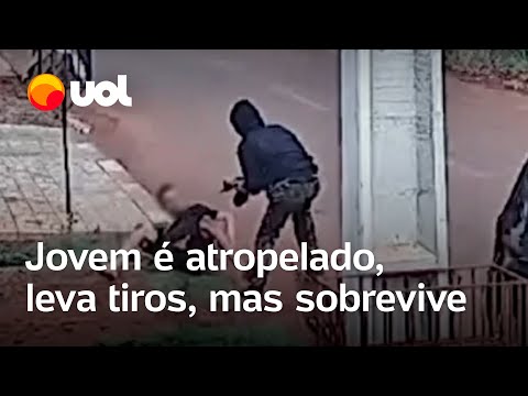 Jovem é atropelado, leva tiros e sobrevive em Foz do Iguaçu (PR); veja vídeo