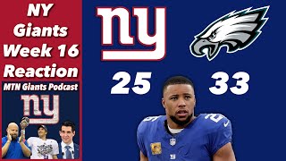 NY Giants Week 16 Reaction | Devito Magic Over, Caleb Conspiracies, And Eagles Fraudulent?