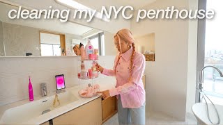 cleaning my NYC penthouse in less than 2 HOURS... *satisfying* | NEW YORK CITY FASHION WEEK ep.1