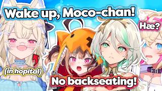 Fuwawa still managed to backseat Mococo from the hospital