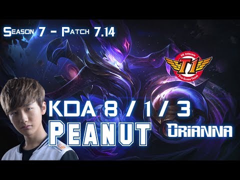 SKT T1 Peanut ORIANNA vs LUCIAN Mid - Patch 7.14 KR Ranked