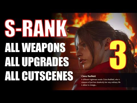 RE2 Remake Claire B Walkthrough, S-RANK, ALL WEAPONS/UPGRADES Part 3: Clock Tower, Sherry's Run