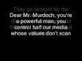 Roger Taylor - Dear Mr Murdoch (Lyrics) 