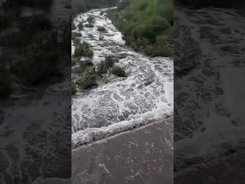 Tras la lluvia, así quedó uno de los ríos de Valle Fértil