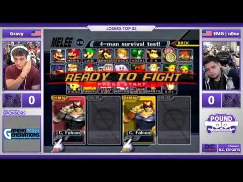 *Pound* 2016 - Top 32 Losers - Gravy (Captain Falcon) vs. EMG | n0ne (Captain Falcon)