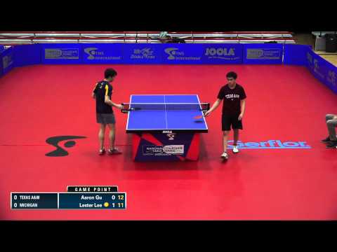 2016 NCTTA Nationals Coed Teams RR - Lester Lee (Michigan) vs Aaron Gu (Texas A&M)