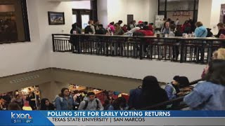 Texas State students line up for early voting