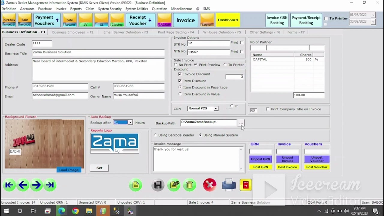 How to Edit Business Information | Zama DMIS