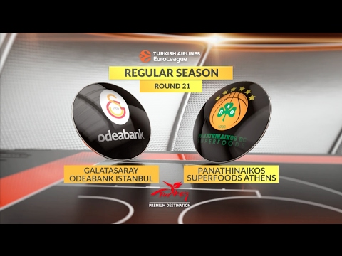 EuroLeague Highlights RS Round 21: Galatasaray Odeabank Istanbul vs. Panathinaikos Superfoods Athens