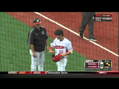 ESPNU HD rain delay segment boxes and pitch by pitch
