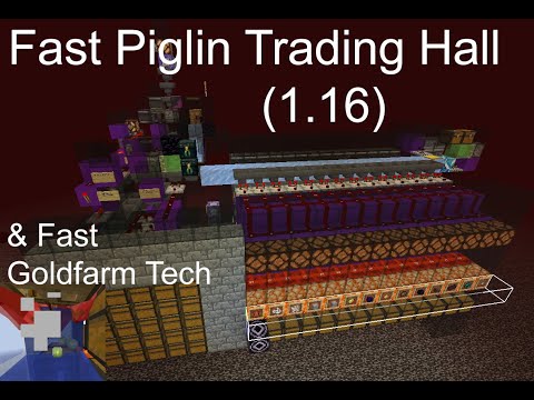 Fast Piglin Bartering/Sorting Hall & 280k items/hour Gold Farm concept