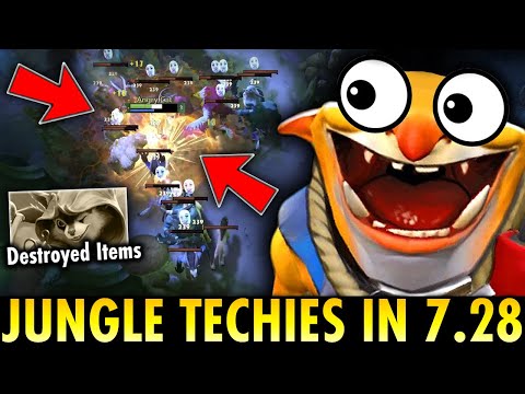 HE JUNGLE TECHIES IN 7.28 PATCH!! He makes Hoodwink Destroyed Items | Techies Official
