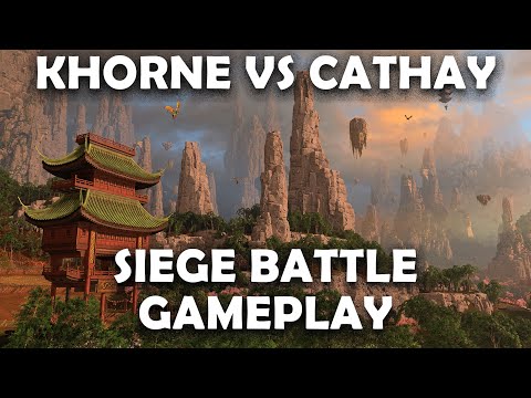 KHORNE VS CATHAY - Siege Battle Gameplay - Total War: Warhammer 3