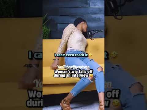 Her wig falls off during an interview 😂
