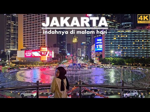 Jakarta in the Night❗Looking for the best moment in Jakarta from evening to the night #walkingaround