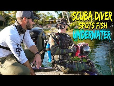 Scuba Diving to Help Professional Fisherman Locate Fish! (Human Fish Finder) Video