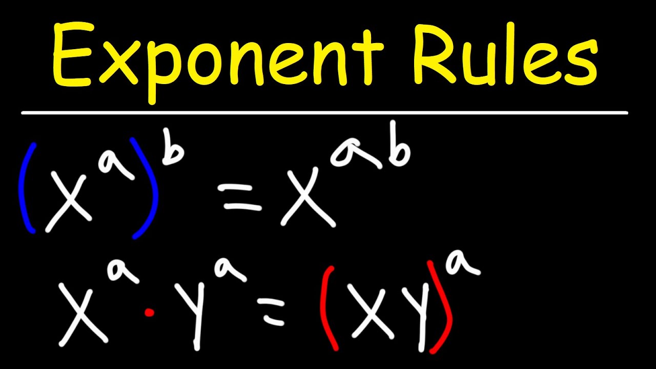 Exponent Rules - Formulas and Equations