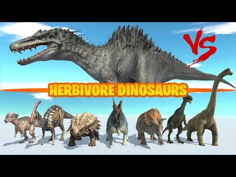 S-REX (SPINOMINUS REX) vs HERBIVORE DINOSAURS - Animal Revolt Battle Simulator