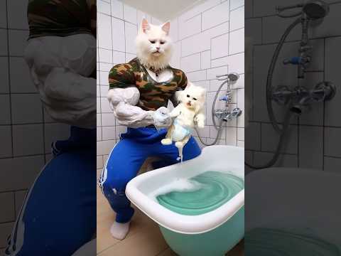 The Kitten's Mess: 🐱💧 Digging Trouble and a Soaked Clean-Up 🌊🛁#cattales #catfunny #animation#cat