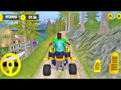 Mountain ATV Bike Taxi Green Hill Driving Game | Mountain Climb Racing | ATV Bike Games 3D