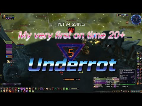 My First Mythic Dungeon Key 20 + Underrot 😲 Destruction Warlock Bad One PVE POV 8.3 BFA
