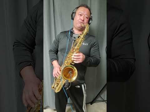 Lady in red tenor saxophone