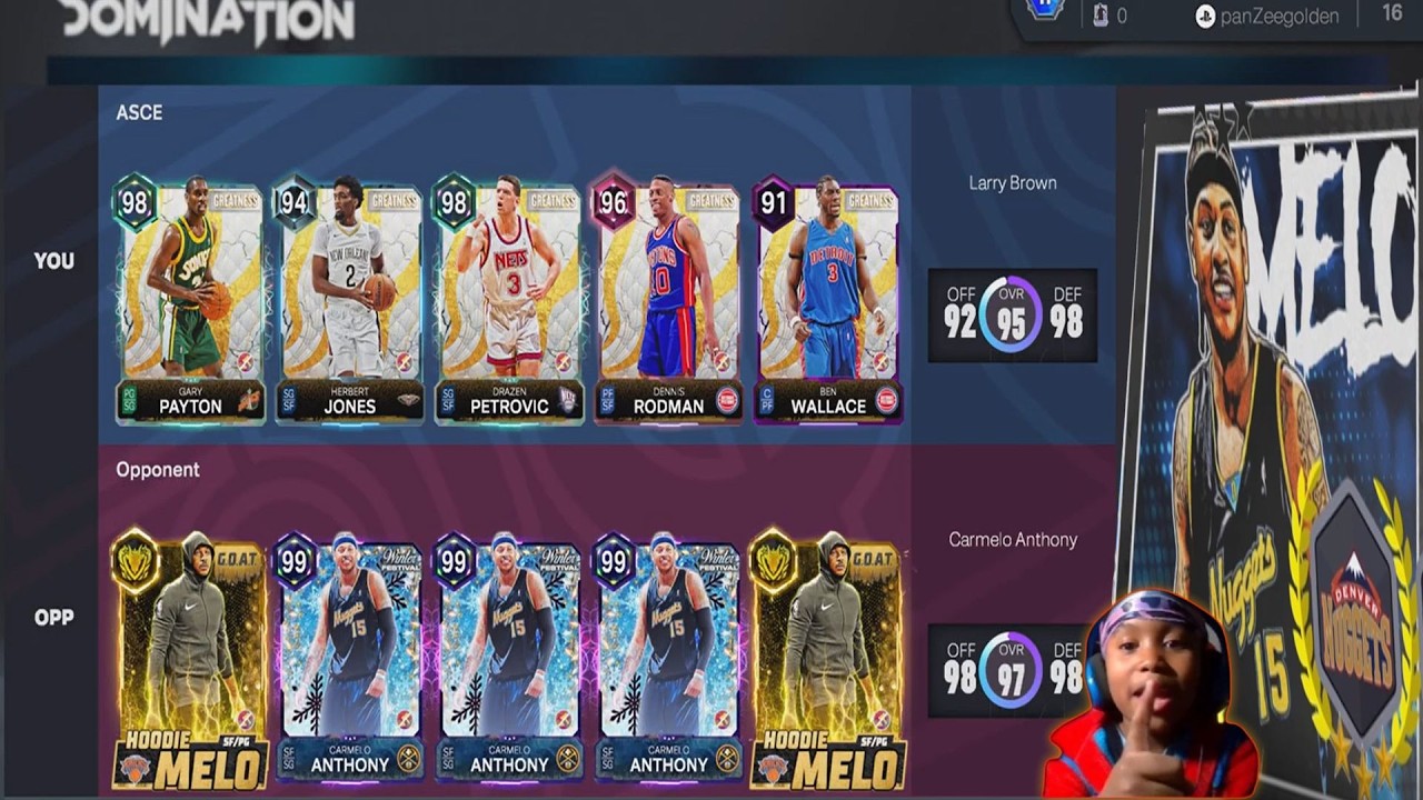 GOAT hoodie Melo brought a BUNCH of 99 overall Carmelo Anthony'z to RUN myTEAM off the court BUT...