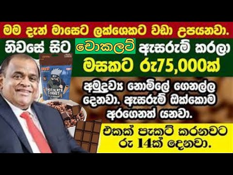 චොකලට් ඇසුරුම් කිරිමේ ස්වයං රැකියා | swayan rakiya at home 2024 | swayan rakiya at home|  rakiya