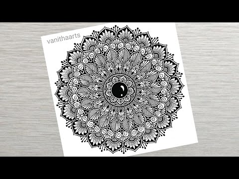 How to draw a Mandala Art for Beginners Step by Step Tutorial Easy Mandala Drawing vanithaarts