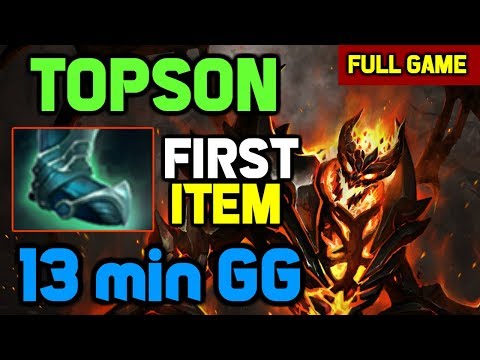 OMG! Topson back to Solo Ranked with Mid SF Guardian Greaves rush build - Easy Game