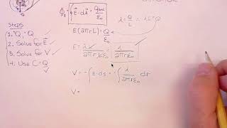Derivation of Capacitance for a Cylindrical Capacitor