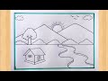 Nature Scenery Drawing With Pencil Easy Technique Easy Scenery Drawing