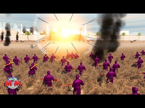 THE PURPLES BREAK THROUGH THE WALLS ! Army Men Of War Battle Simulator (WAVE 2)