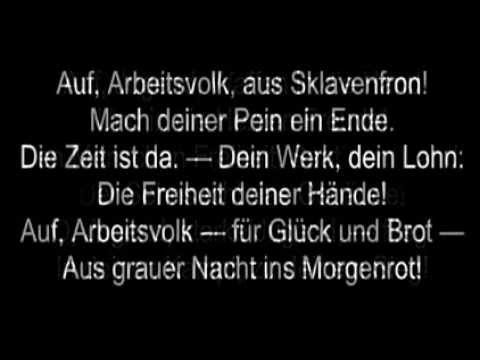 Auf, Arbeitsvolk, aus Sklavenfron! - Mach deiner Pein ein Ende