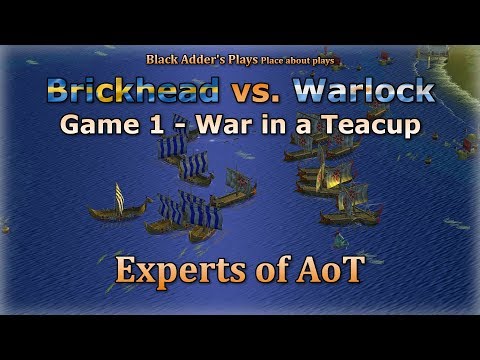 Experts of AoT: War in a Teacup - Brickhead v Warlock, G1 - Thor v Poseidon Medit - Age of Mythology