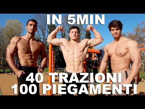 SFIDA IMPOSSIBILE CONTRO IL TEMPO! 40 TRAZIONI E 100 PIEGAMENTI IN 5 MINUTI! PENSI DI RIUSCIRCI?