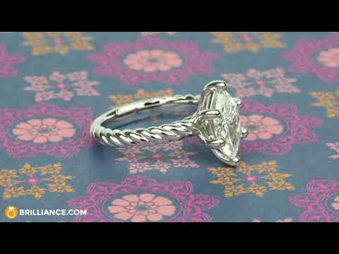 1 Carat Marquise Twisted Rope Diamond Engagement Ring