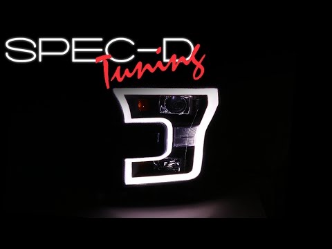 SPECDTUNING DEMO VIDEO: 2015-UP FORD F150 LED RIM PROJECTOR HEADLIGHTS